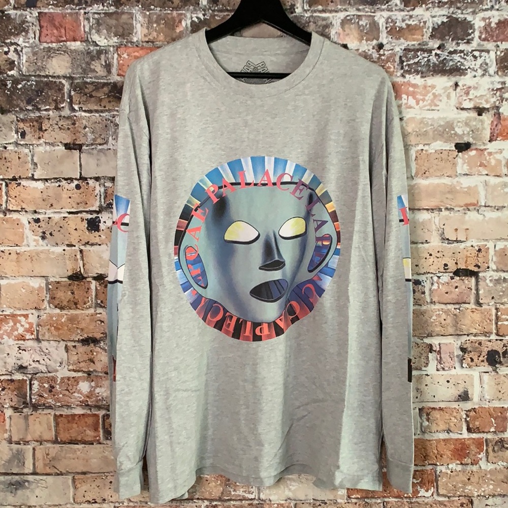 Palace Flat Stancey Longsleeve T- Shirt Grey Marl